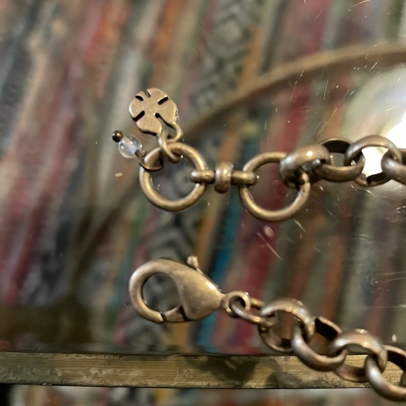 Lucky Brand Brass Bracelet with three garnet colored stones. - Picture 4 of 6